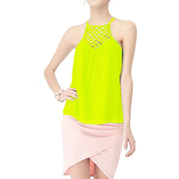 Naked Zebra Mermaid Net Neon Green Tank Top - Picture 1 of 7